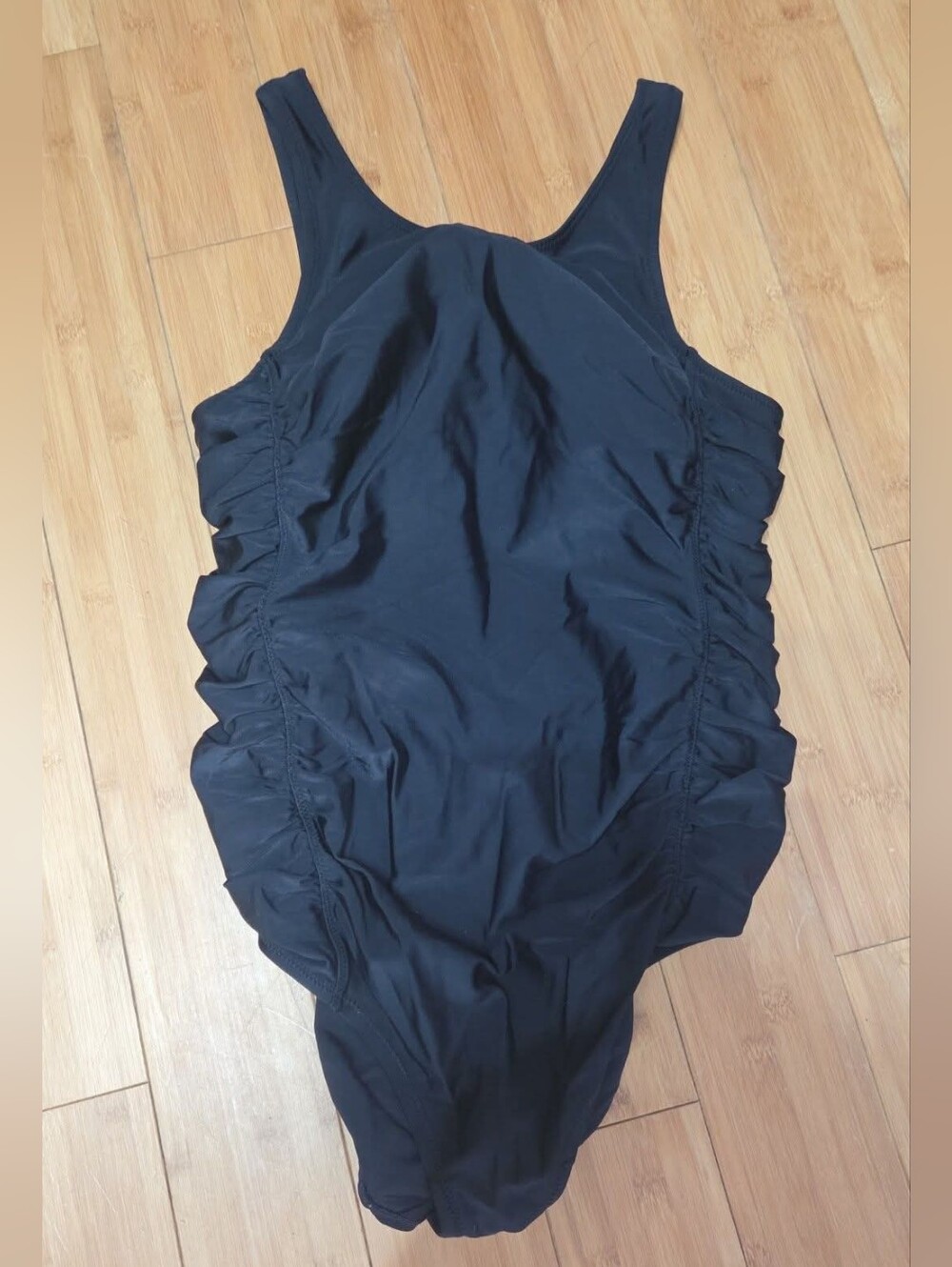 Black Ruched One-Piece Maternity M Swimsuit